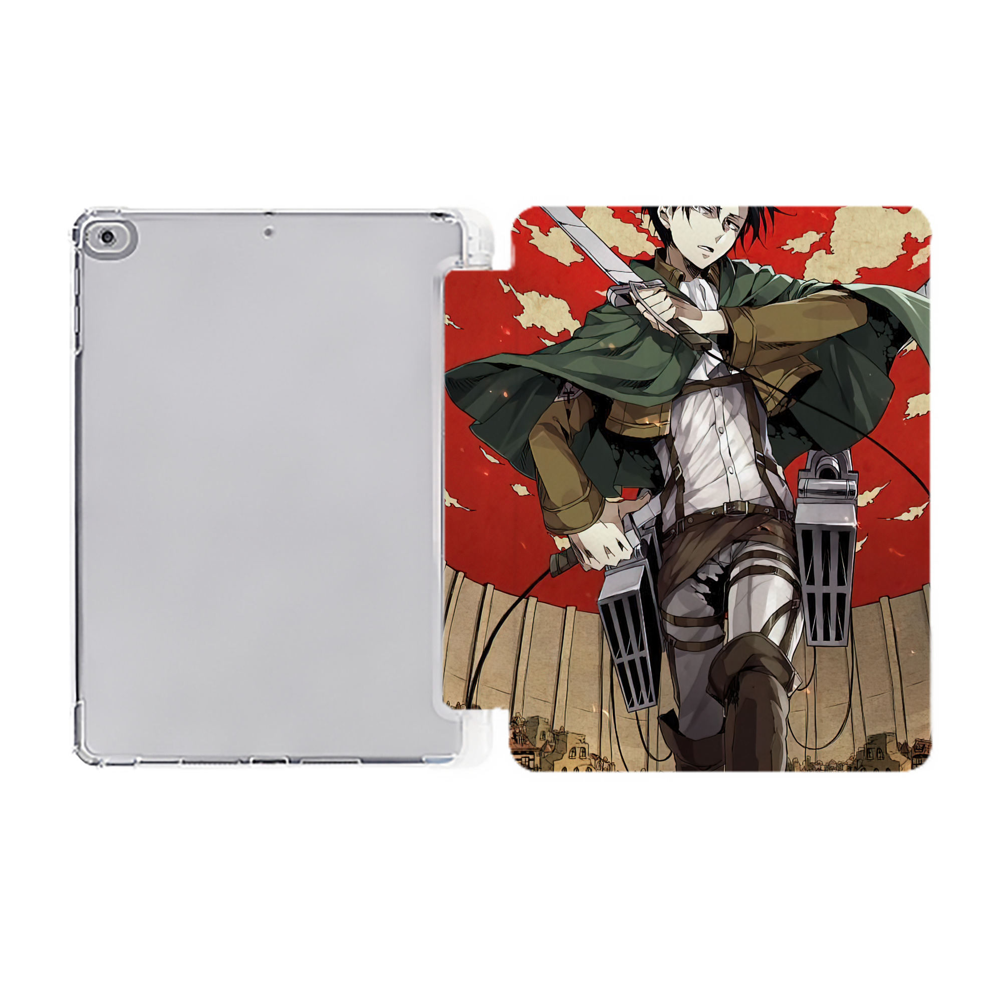 （画像用） 進撃の巨人 Attack on Titan IPad ケース ペン収納付き 三つ折りスタンド PUレザー×シリコン 対応機種9.5/10.5/10.9インチ